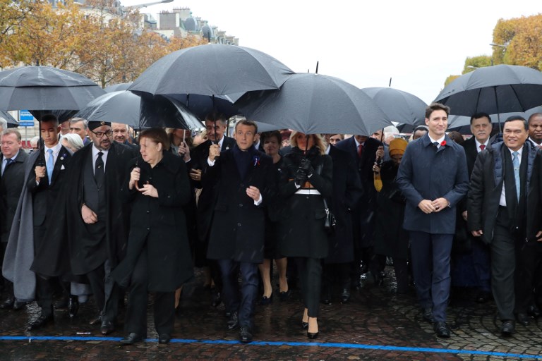 World leaders gather in Paris to mark the 100 100 years since the end of the World War I. (Photo: AFP)